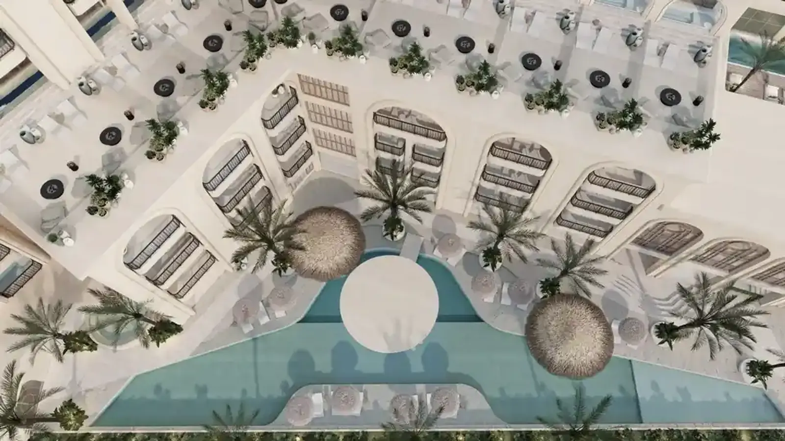 Cour et piscine de COCO Hills — perspective du promoteur